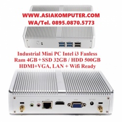 Industrial Mini PC lntel i3 Ram 4GB HDD 500GB Wifi HDMI VGA Fanless MiniPC